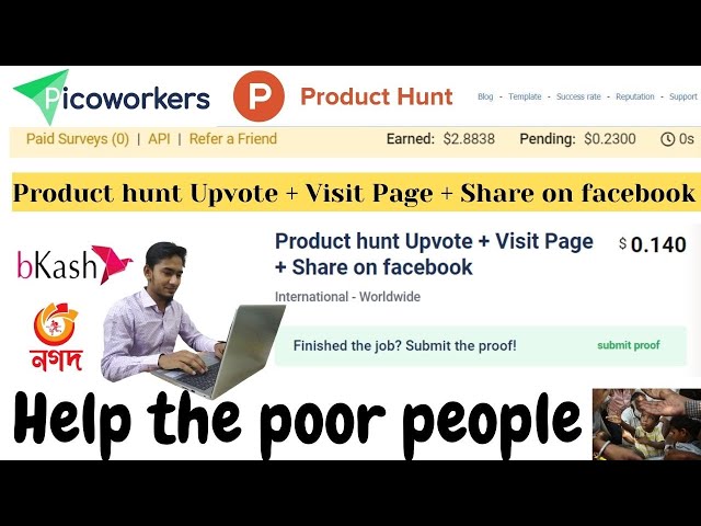 Product hunt Upvote + Visit Page + Share on facebook || How to do picoworker task 2022 || Easy Task