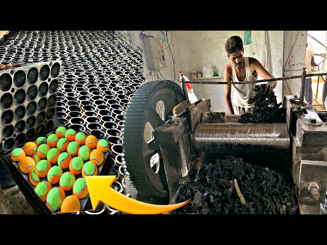 Very interesting! Cricket & Tennis Ball Mass Production With Old Tire Rubber Tube
