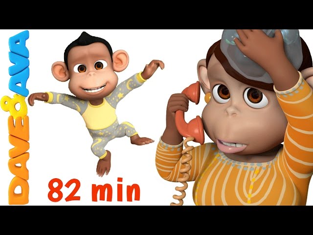 Five Little Monkeys Jumping on the Bed | Nursery Rhymes Collection from Dave and Ava