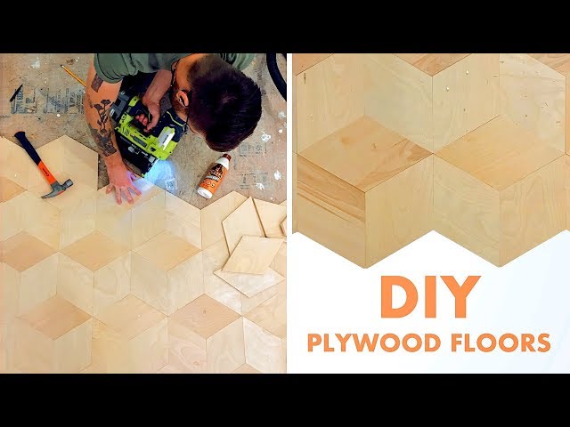 DIY PLYWOOD FLOORS | how to make and install geometric plywood floors