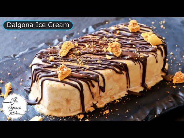 Lockdown Dalgona Ice Cream Recipe | No Whipping Cream & No Cornflour Ice Cream ~ The Terrace Kitchen