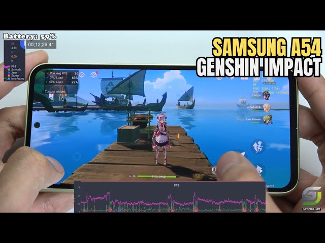 Samsung Galaxy A54 test game Genshin Impact Max Setting