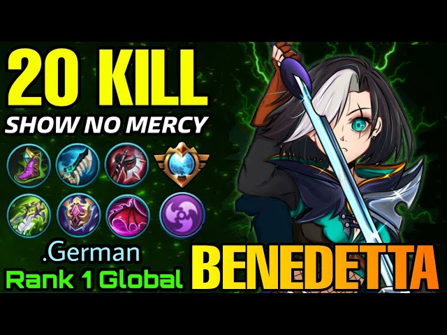 Insane 20 Kills! Supreme Benedetta Show No Mercy!! - Top 1 Global Benedetta by .German - MLBB
