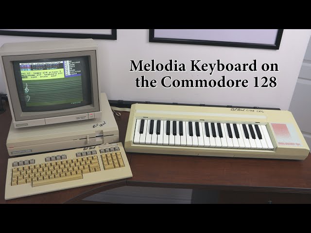 Bontempi Melodia Keyboard and ConcertMaster software on the Commodore 128.