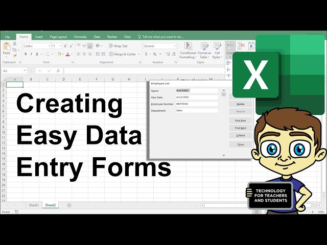 Creating Easy Data Entry Forms in Excel