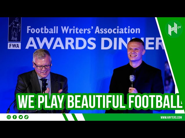 Erling Haaland speech IN FULL as he collects his Footballer of the Year award