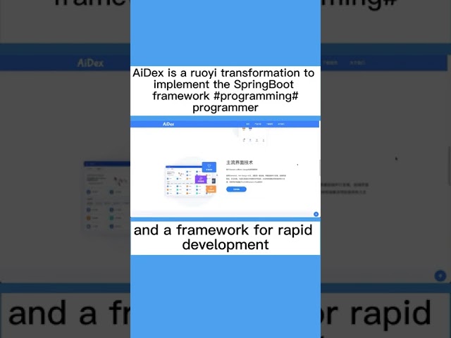 AiDex is a ruoyi transformation to implement the SpringBoot framework #programming #programmer