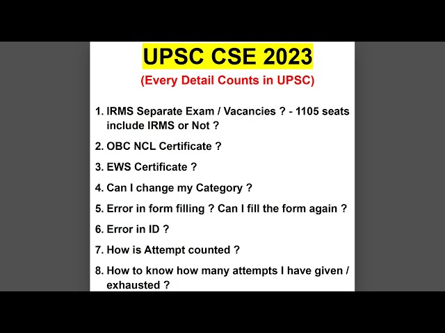 UPSC 2023 Form - Don't Do These *Blunders* at any Cost