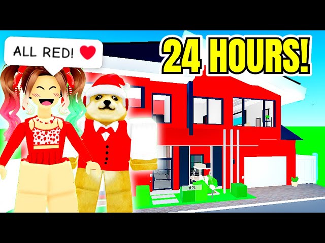 24 HOURS in an ALL RED Brookhaven World!