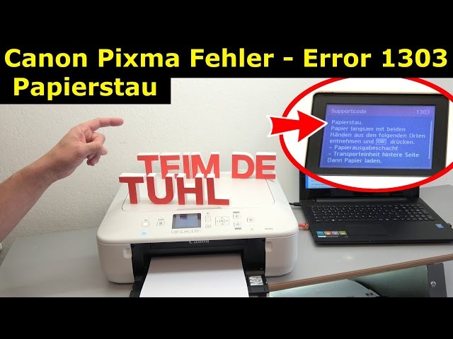 Canon Pixma Drucker Papierstau [gelöst] Fehlercode Supportcode 1303 FIX - [4K Video]