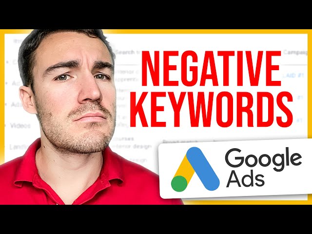 How To Create A NEGATIVE Keyword List For Google Ads