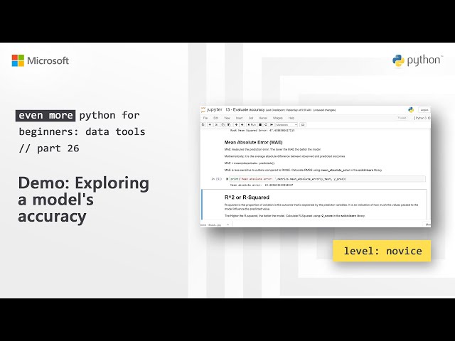 Demo: Exploring a model's accuracy | Even More Python for Beginners - Data Tools [26 of 31]