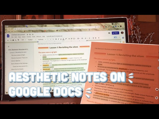 HOW TO TAKE DIGITAL NOTES USING GOOGLE DOCS I How to make aesthetic Google Docs notes