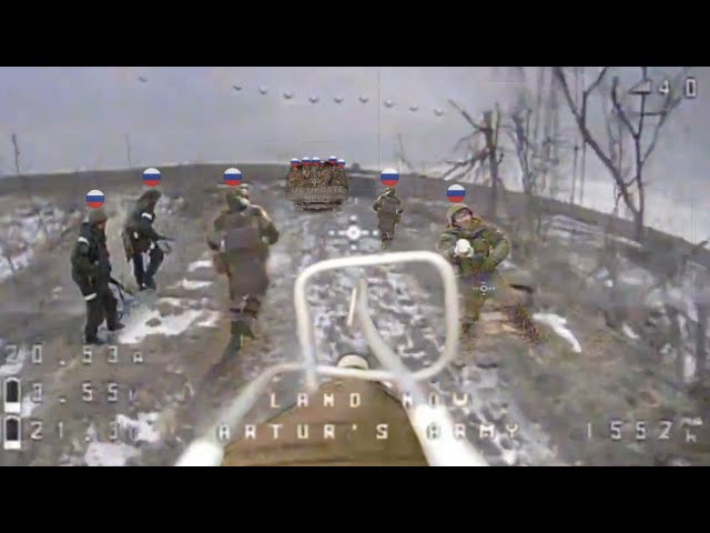 Drone FPV Ukrainian Launch Blows entire Terrified Russian soldiers the frontlines