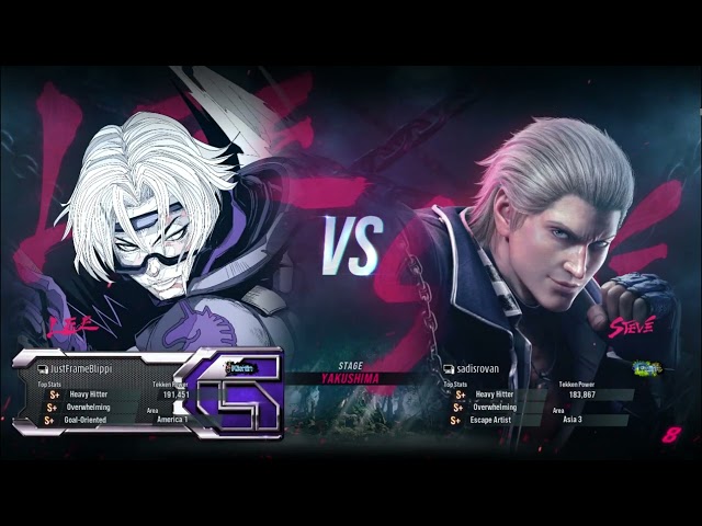 Tekken 8 - Road to Bushin - JustFrameBlippi (Lee - Kishin) vs sadisrovan (Steve - Fujin)