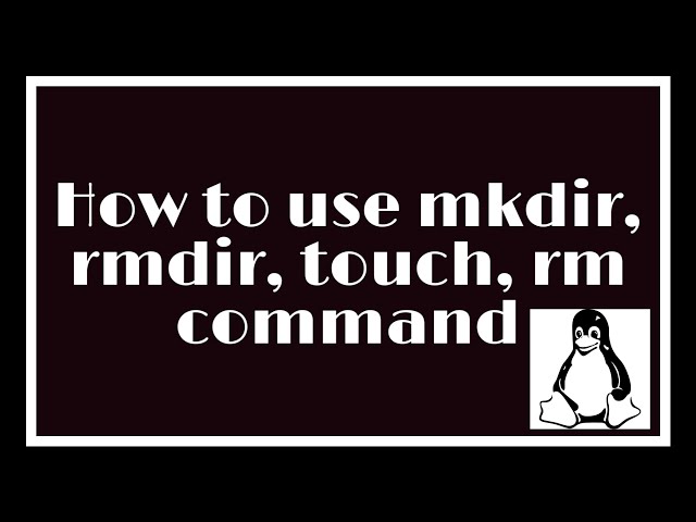 How to use mkdir, rmdir, touch and rm -r command in Linux