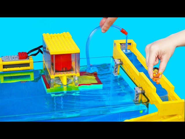 Building Water Pump with Mystery Water Slides - Lego Technic