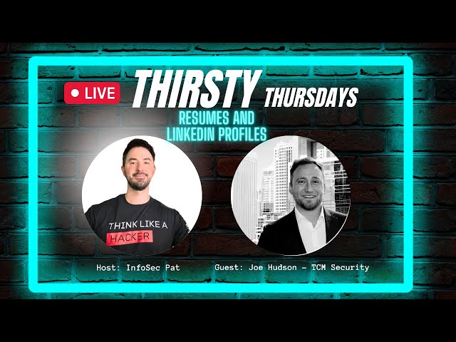 Thirsty Thursdays Live Show With Joe Hudson - Resumes And LinkedIn Profiles In 2023