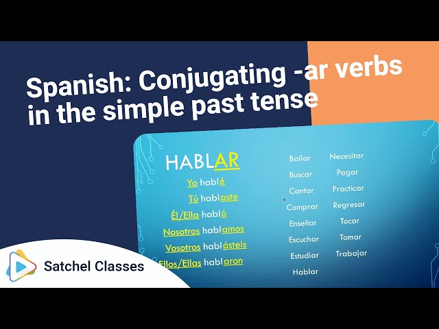 Spanish  Conjugating  ar verbs in the simple past tense | Spanish | Satchel Classes