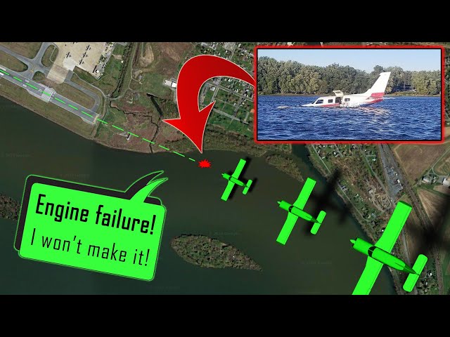 Piper PA-46 Malibu has ENGINE FAILURE ON LANDING | Crash into the river