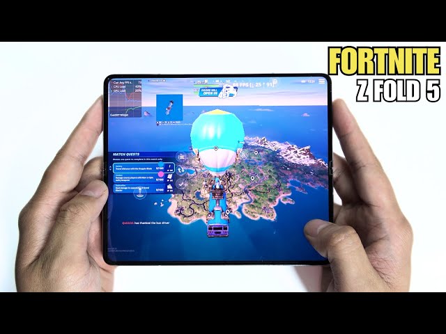 Samsung Galaxy Z Fold 5 test game Fortnite Mobile | Snapdragon 8 Gen 2
