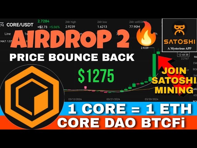 Satoshi Core Dao mining $273 | Core coin price today | Aidrop new update | free crypto app news BTC