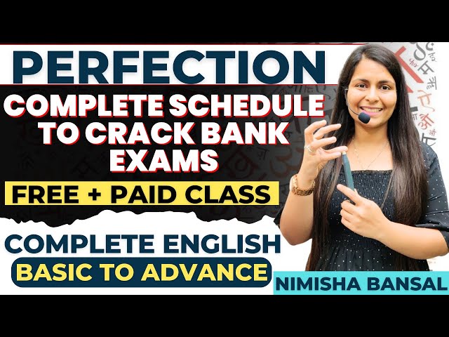 Study Plan 2024 | Bank Exams | Score Full Marks in English | Perfection Class by Nimisha Bansal