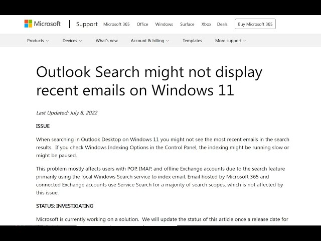 Microsoft Outlook Email Searches Not Working Fix