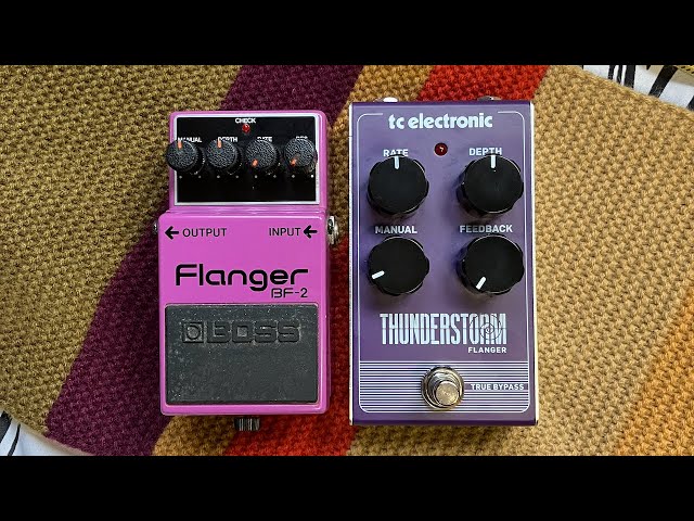 7 effects from a flanger, 2 pedals compared. BOSS BF-2 vs TC Electronic Thunderstorm