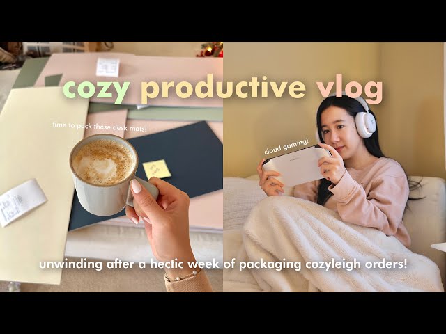Cozy Productive Vlog | Our first ever studio launch ft. our handmade desk mats!