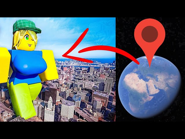 Giant Roblox In The City on Google Earth!
