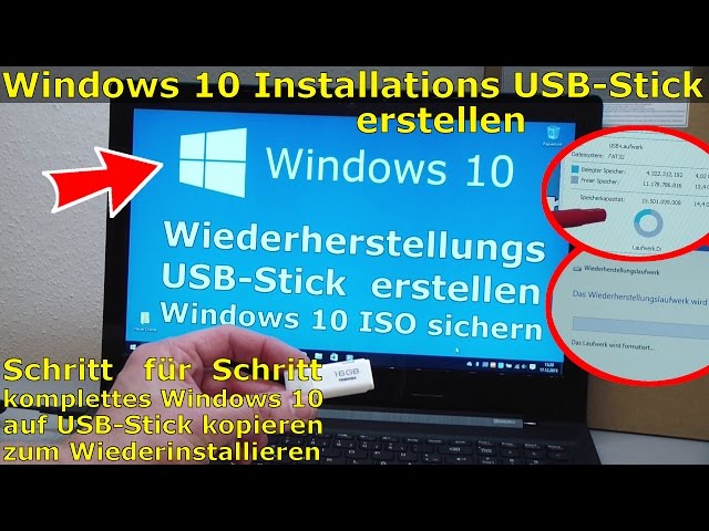 Windows 10 Recovery USB Stick erstellen zum Reinstallieren (Wiederherstellungslaufwerk)