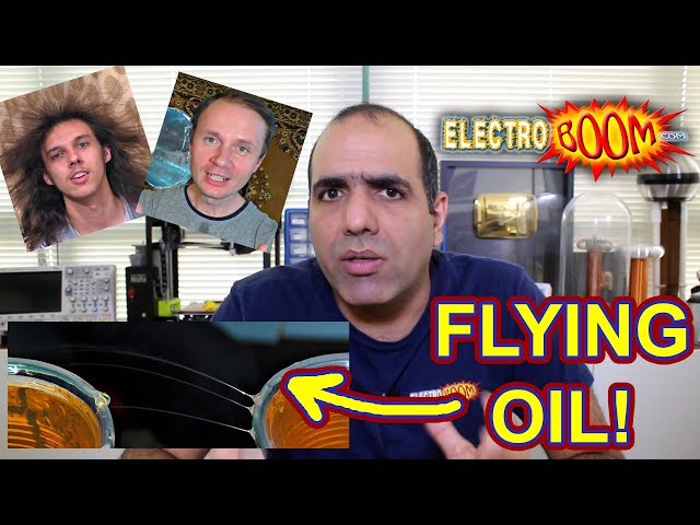 High Voltage Flying Oil Experiment with Voltage Multiplier
