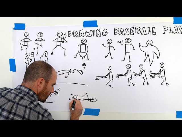 Drawing Stick Figures Playing Baseball