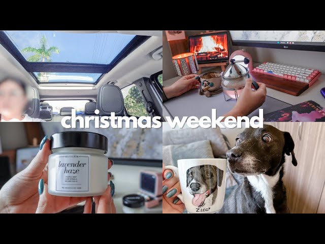 xmas weekend vlog, last minute shopping, opening presents, youtuber life | living alone diaries
