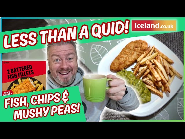 Reviewing ICELAND £1 Battered Fish! BUDGET MEALS: Fish, Chips, and Mushy Peas for UNDER £1