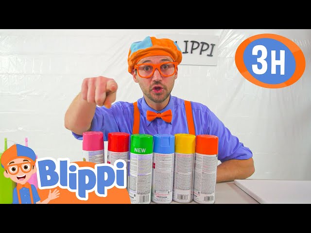Learn Colors and Paint Art with Blippi! | Blippi - Kids Playground | Educational Videos for Kids