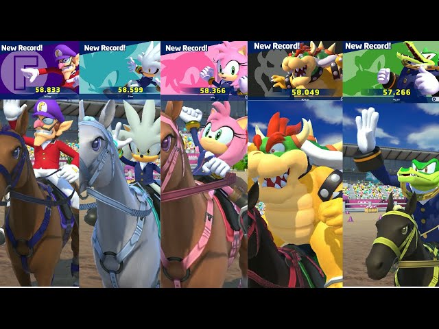Mario & Sonic At The Olympic Equestrian Jumping All Characters Super Move