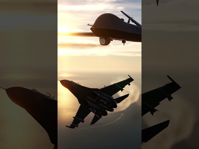Su-27 Hits MQ-9 Reaper in Slow Motion | Recreation