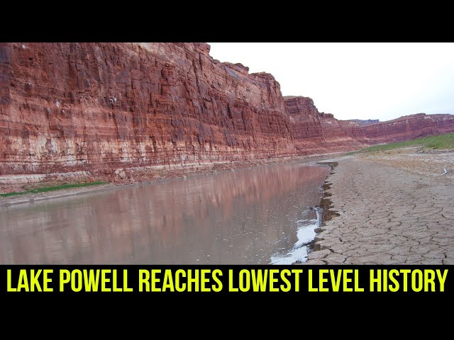 Lake Powell drops to lowest level in reservoir’s history.
