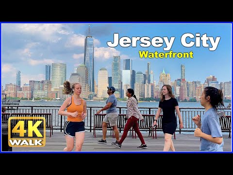 【4K】WALK Jersey City WATERFRONT USA 4k video NJ Travel vlog