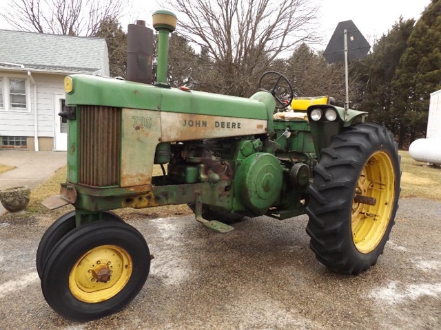 1958 John Deere 730 Gas Tractor with 2009 Hours Sold Today on Illinois Auction