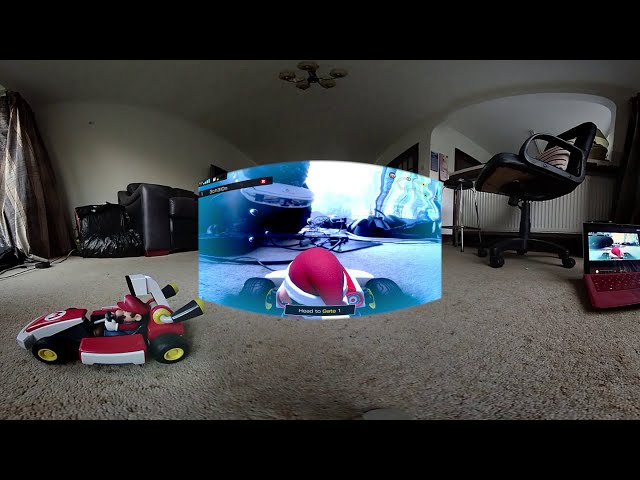 Mario Kart Live Home Circuit vs carpet: 3D 360  MR VR AR ST1080 HMD: don a VR HMD and check it out