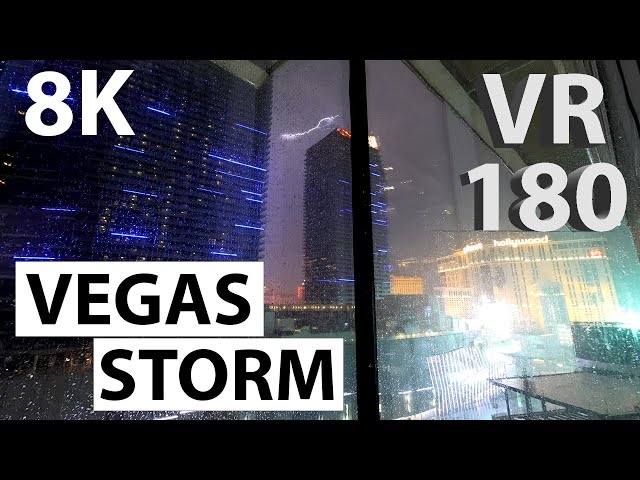 8K VR180 - Thunder and Lightening from a Las Vegas Hotel Room at Night