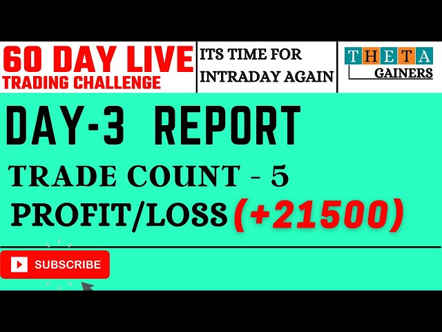 Day 3 | 60 Day live trading challenge | Intraday trading | Theta Gainers