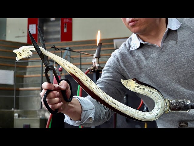 Process of Making Amazing Dragon With Delicate Glass Craft Skills. Korean Glass Art Factory