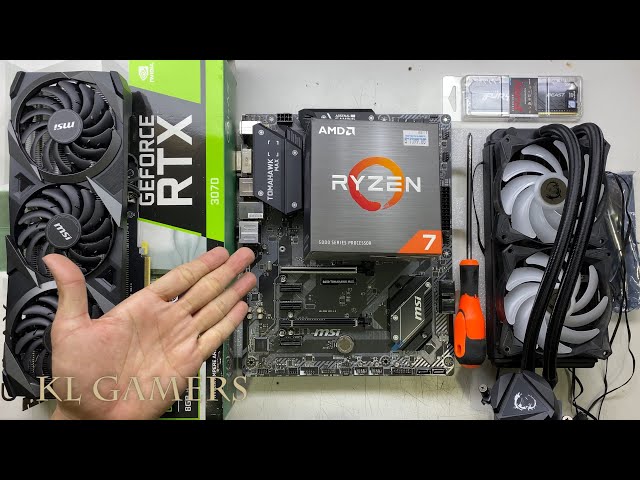 AMD Ryzen 7 5700X MSI B450 TOMAHAWK MAX RTX3070 VENTUS XS MSI MAG CORELIQUID PC Build