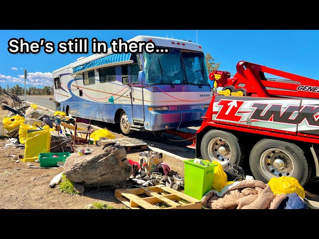 Squatter takes over abandoned RV...  Until I take it away!