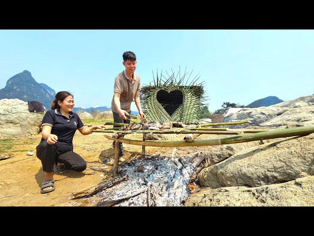Diary of living together : Journey to harvest carp in the lake. Enough food for 1 month