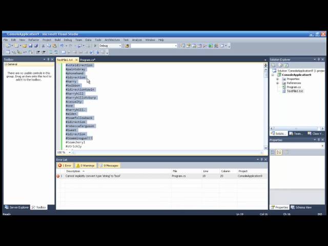 C# (C Sharp) tutorial  - How to read from a txt file